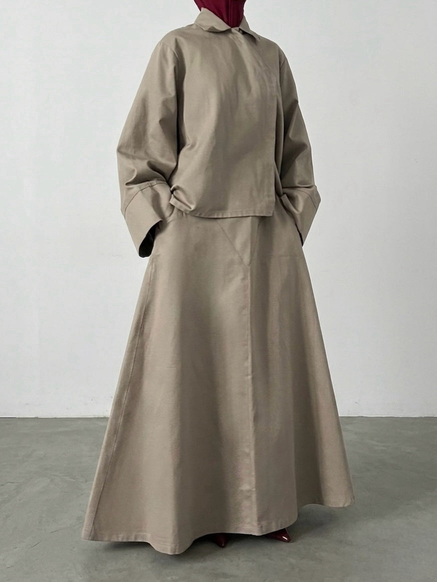 Chemise asymétrique - Taupe