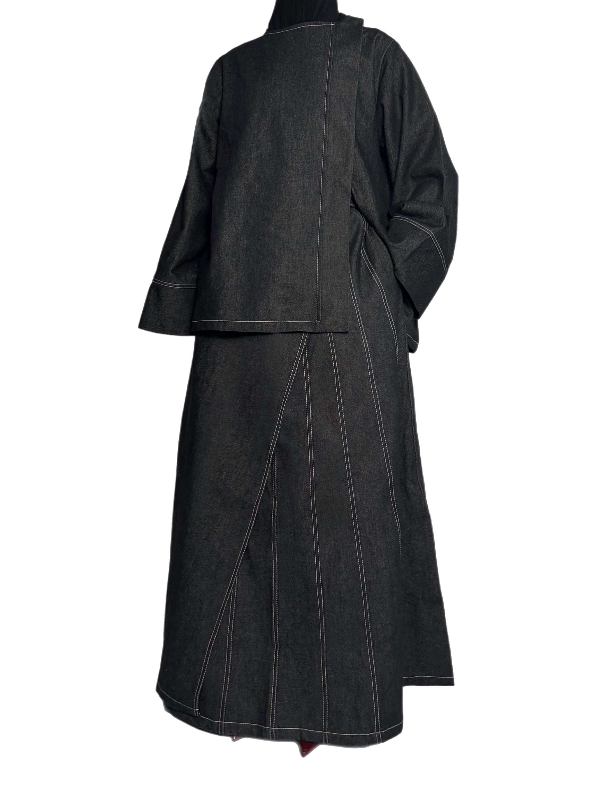 Haut asymétrique en denim - Noir