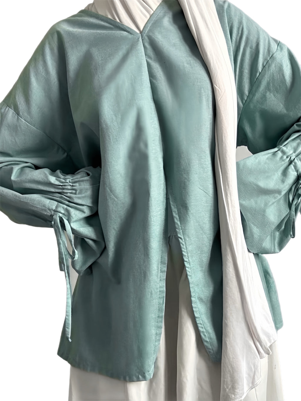 Blouse à fente - Bleu