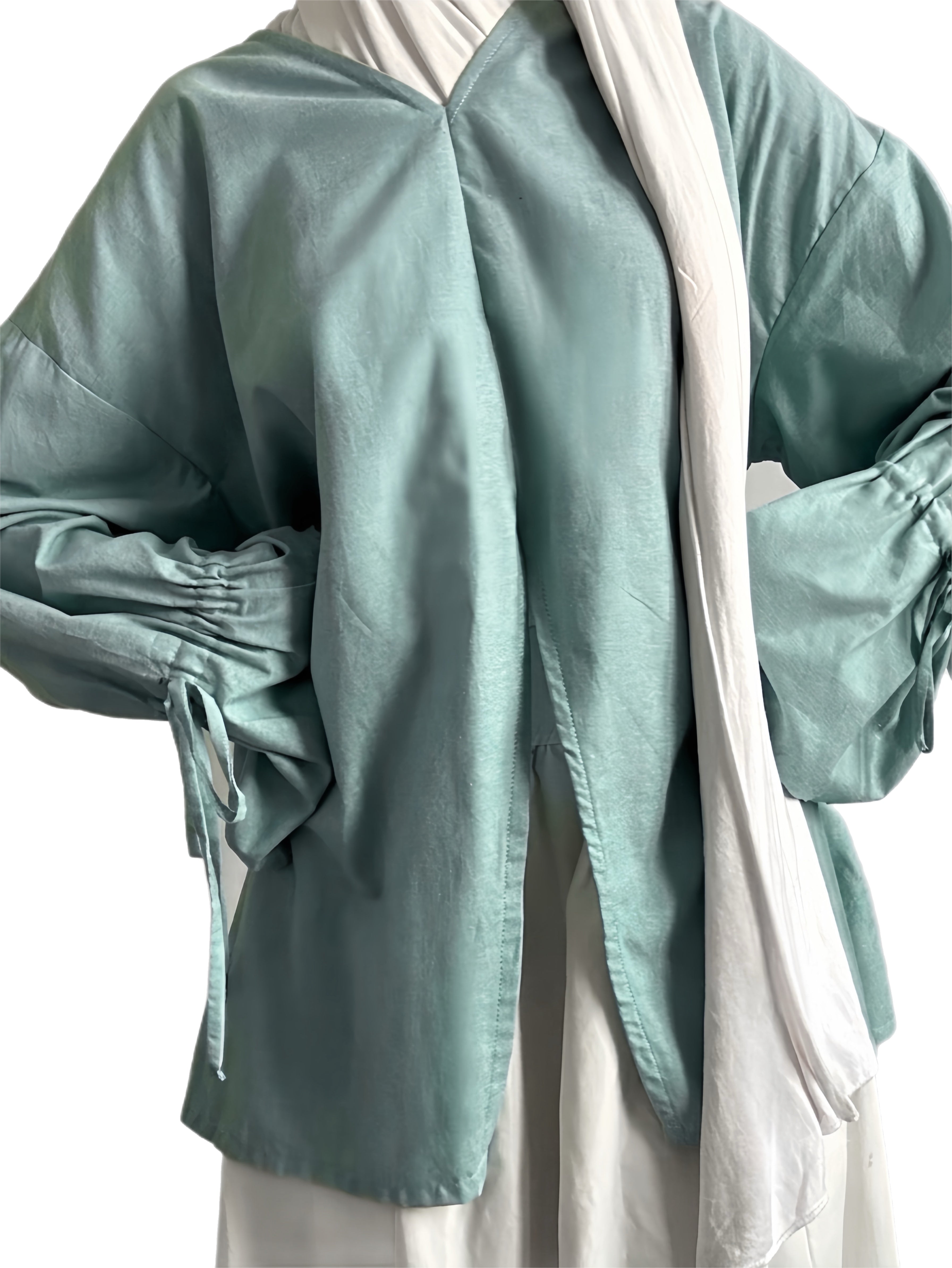 Blouse à fente - Bleu