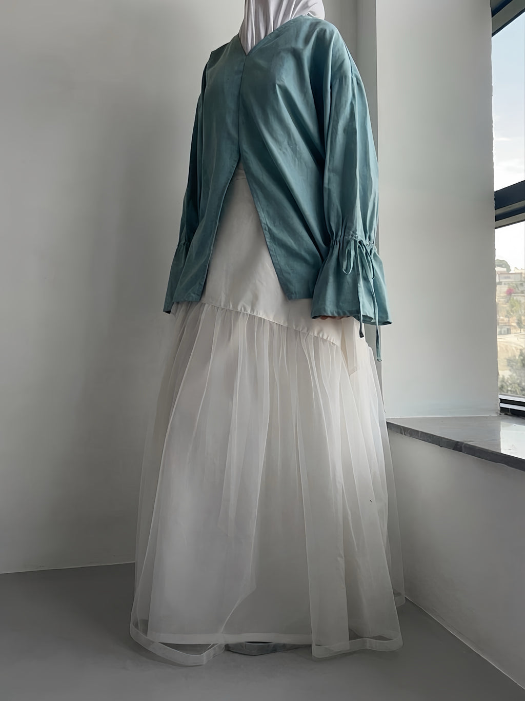 Blouse à fente - Bleu