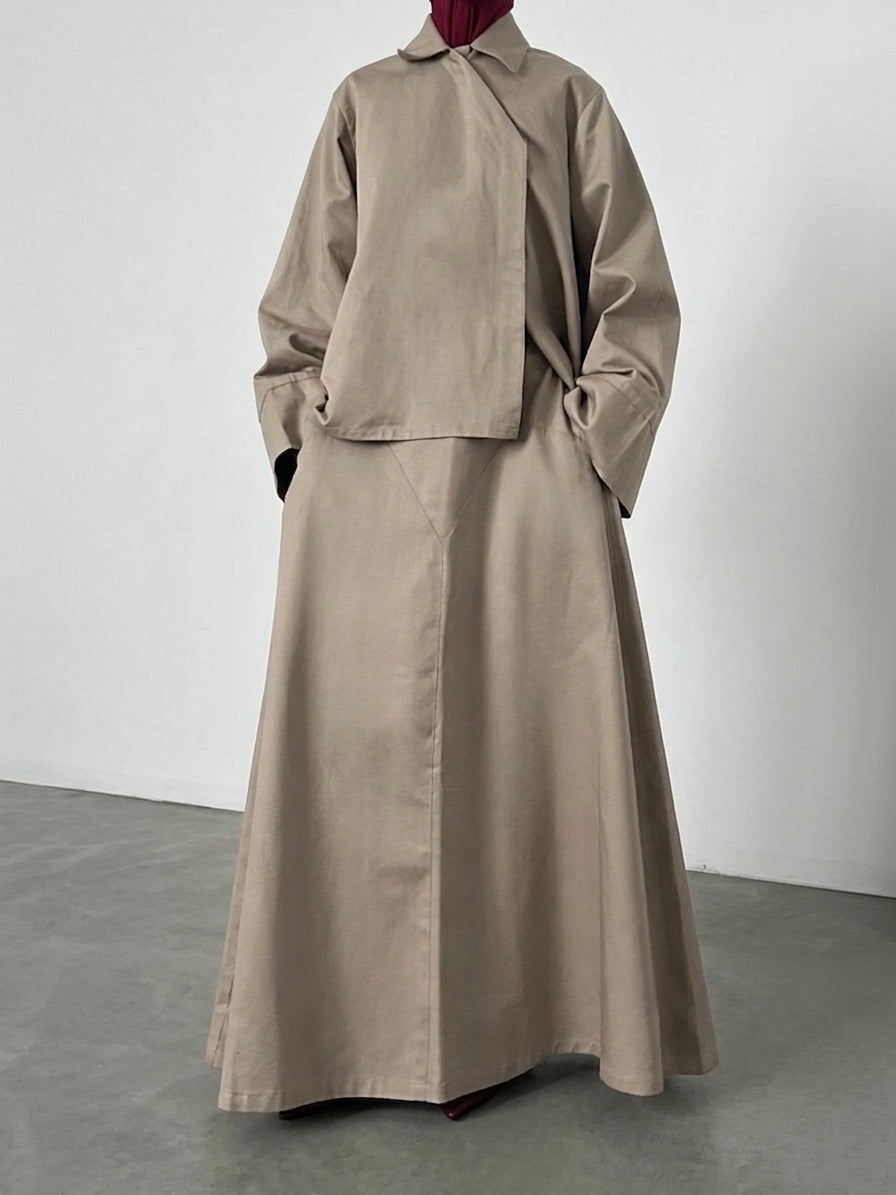 Chemise asymétrique - Taupe