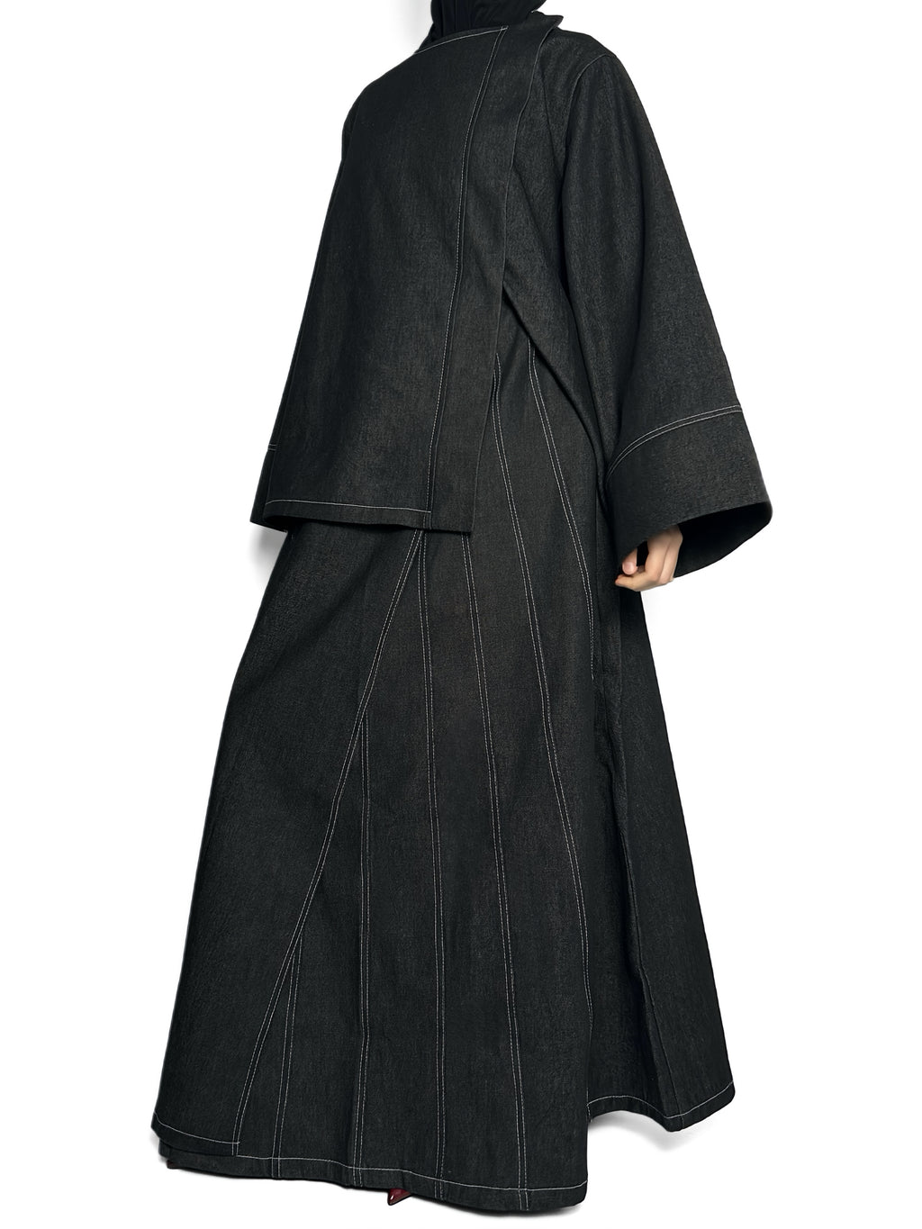 Haut asymétrique en denim - Noir