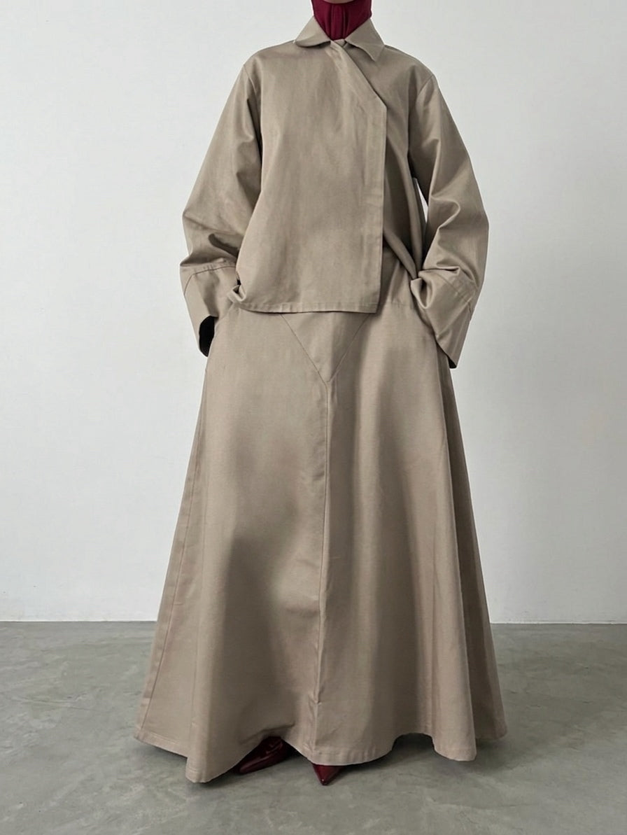 Jupe à coutures - Taupe