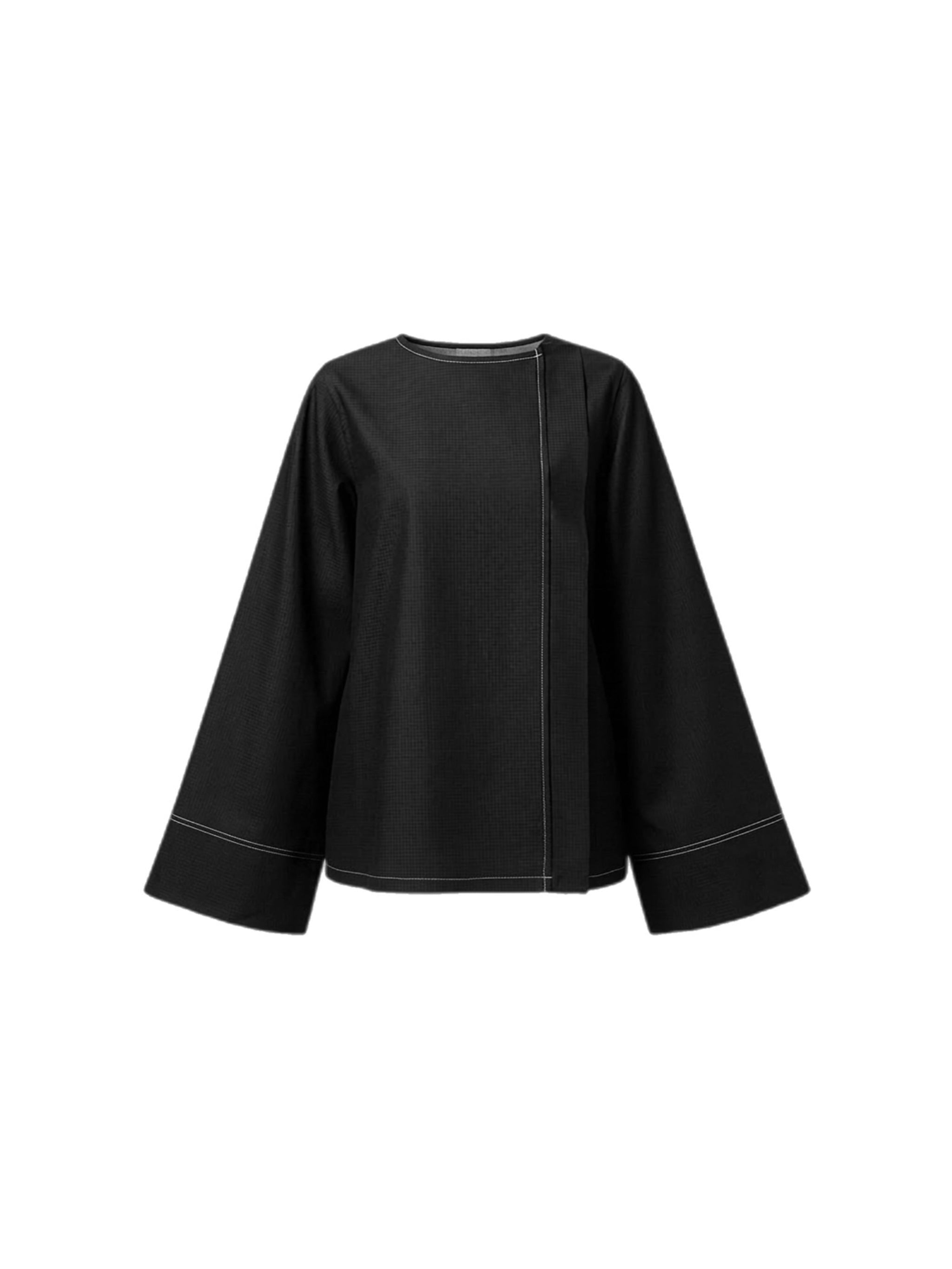 Haut asymétrique en denim - Noir