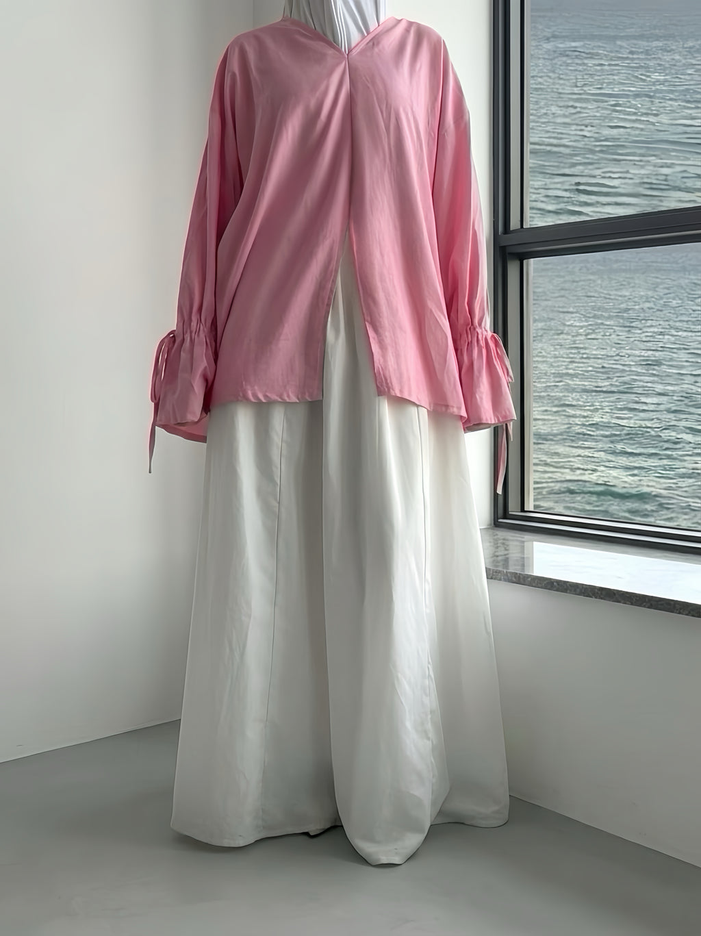 Blouse à fente - Rose