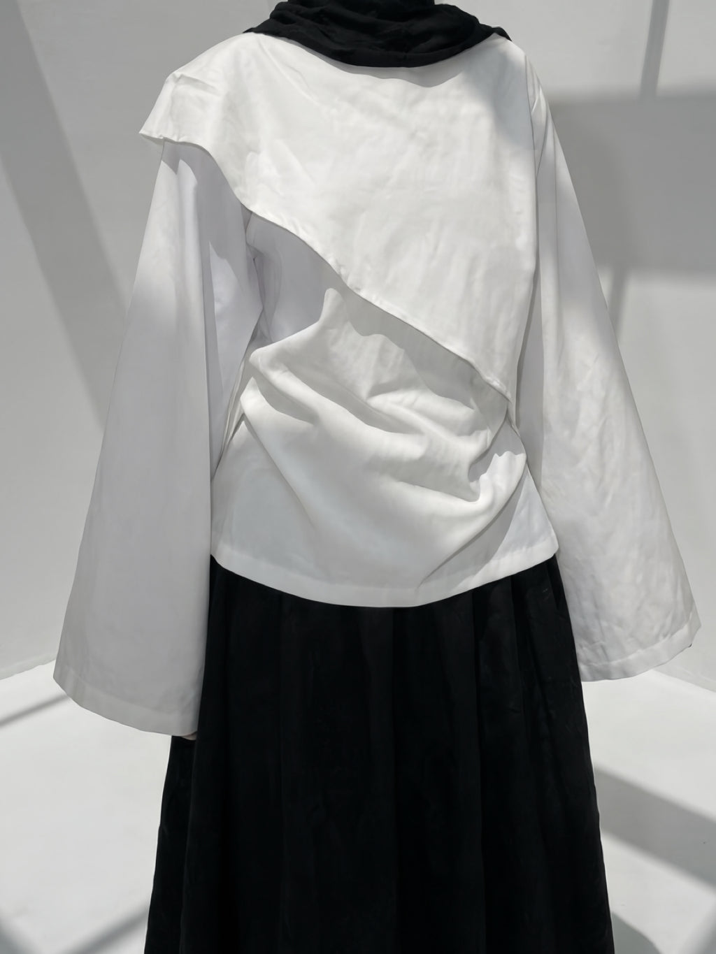 Top drapé en lin - Blanc