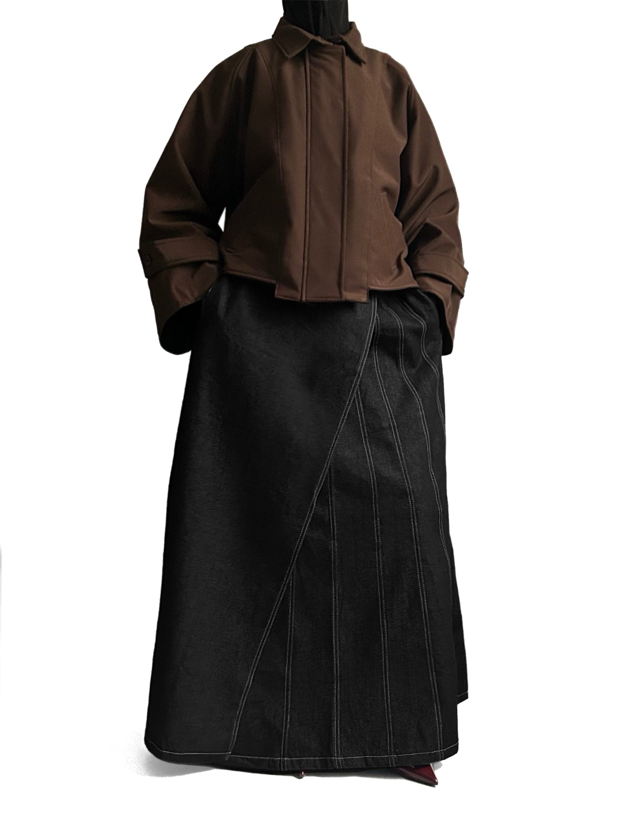 Veste déperlante à col chemise - Marron