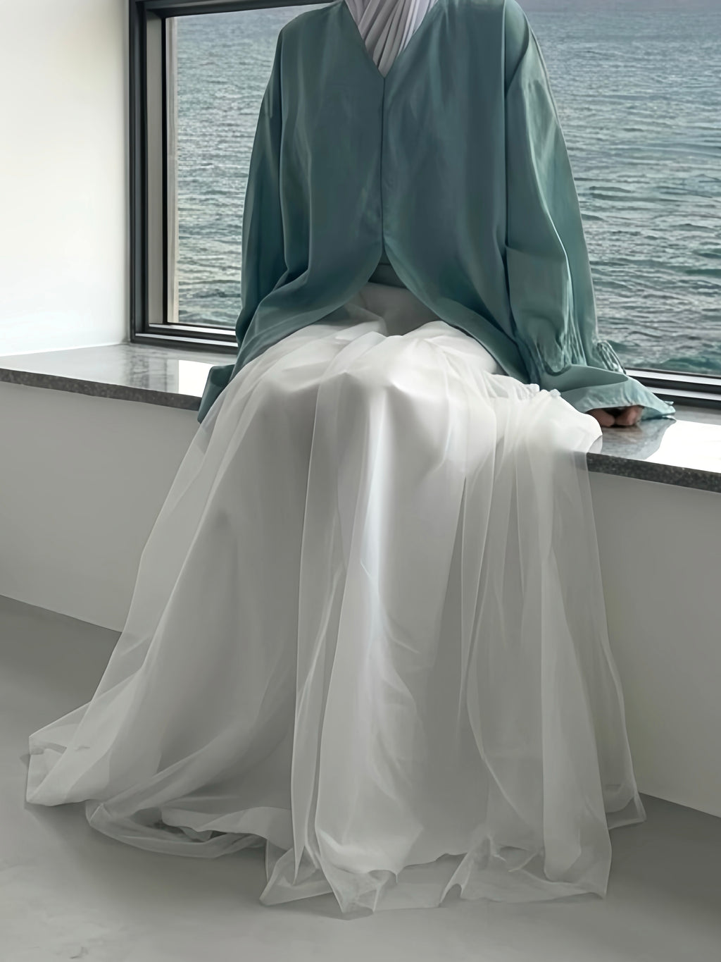 Blouse à fente - Bleu