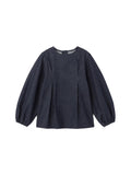 Haut bouffant en denim - Bleu