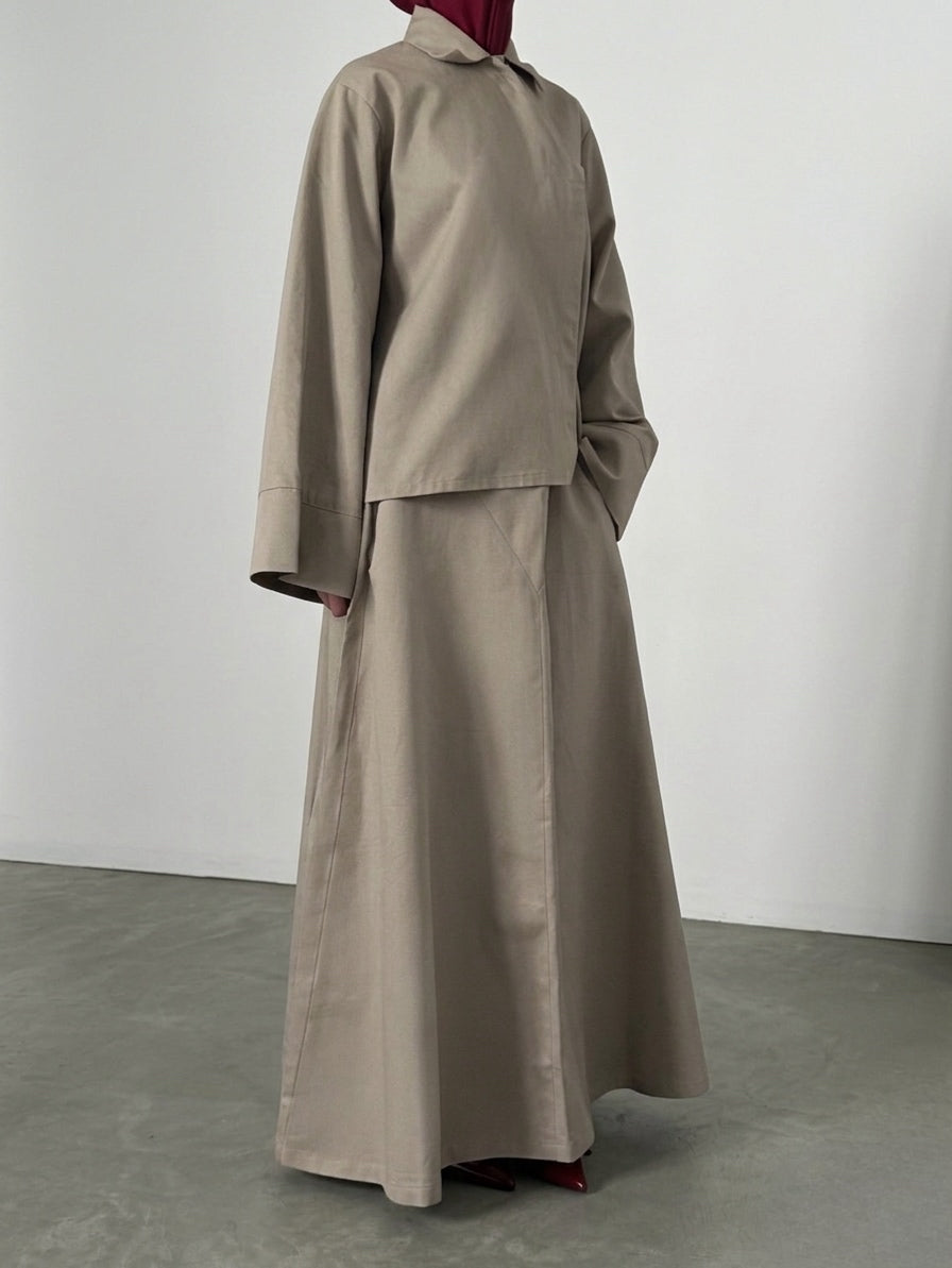Jupe à coutures - Taupe