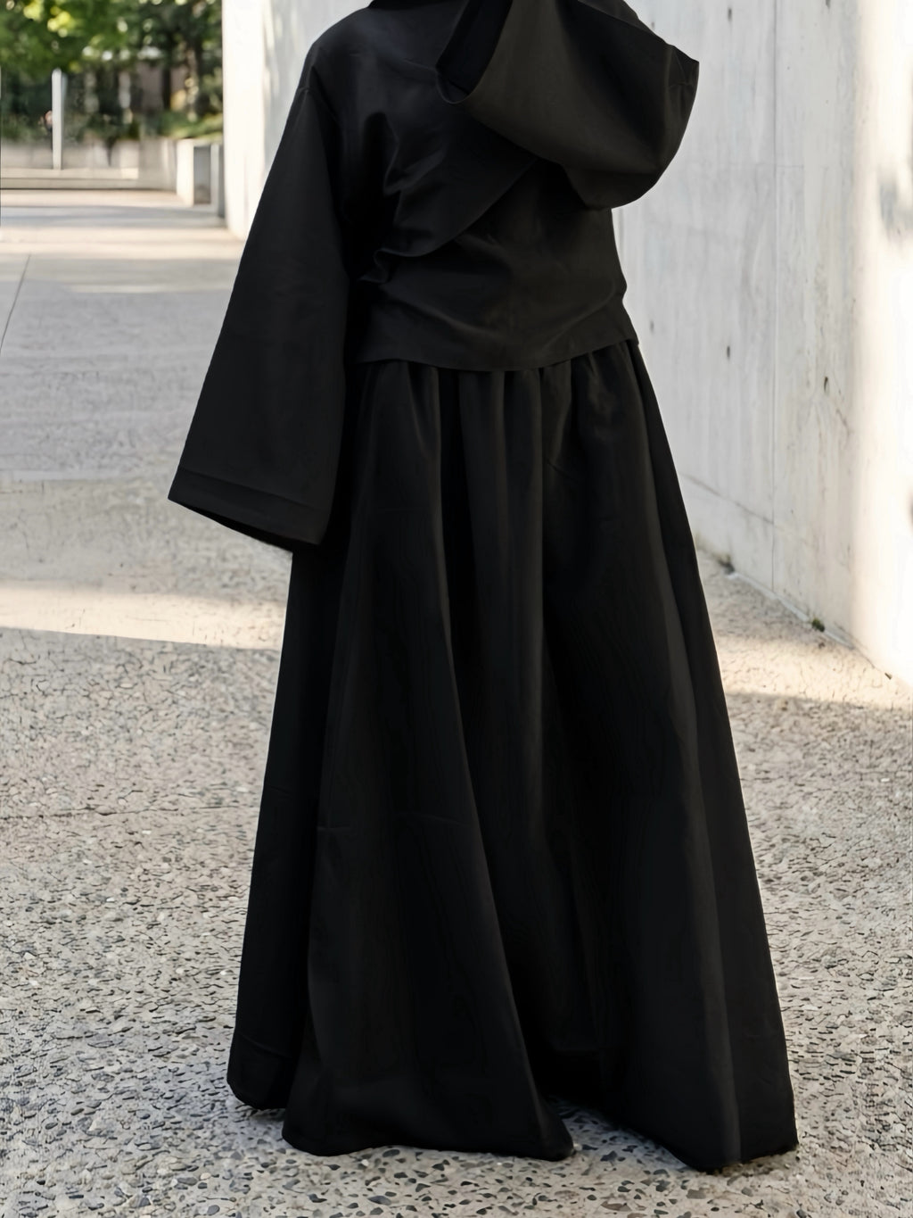 Top drapé en lin - Noir