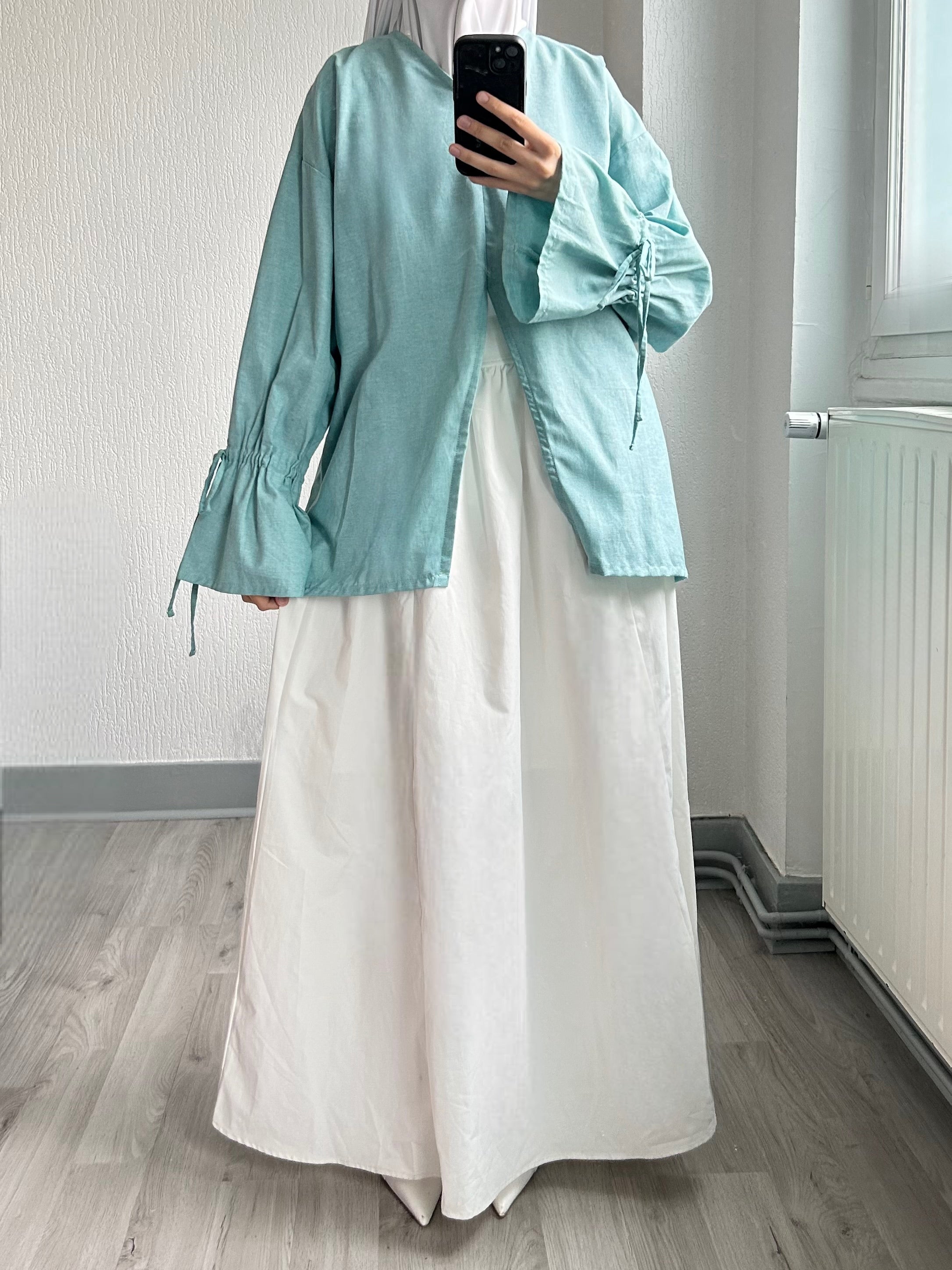 Blouse à fente - Bleu