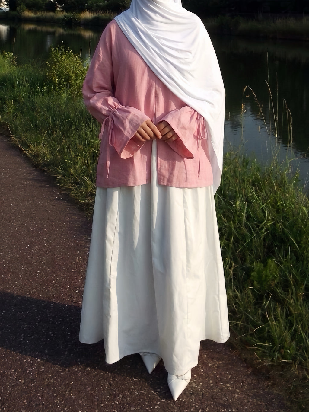 Blouse à fente - Rose