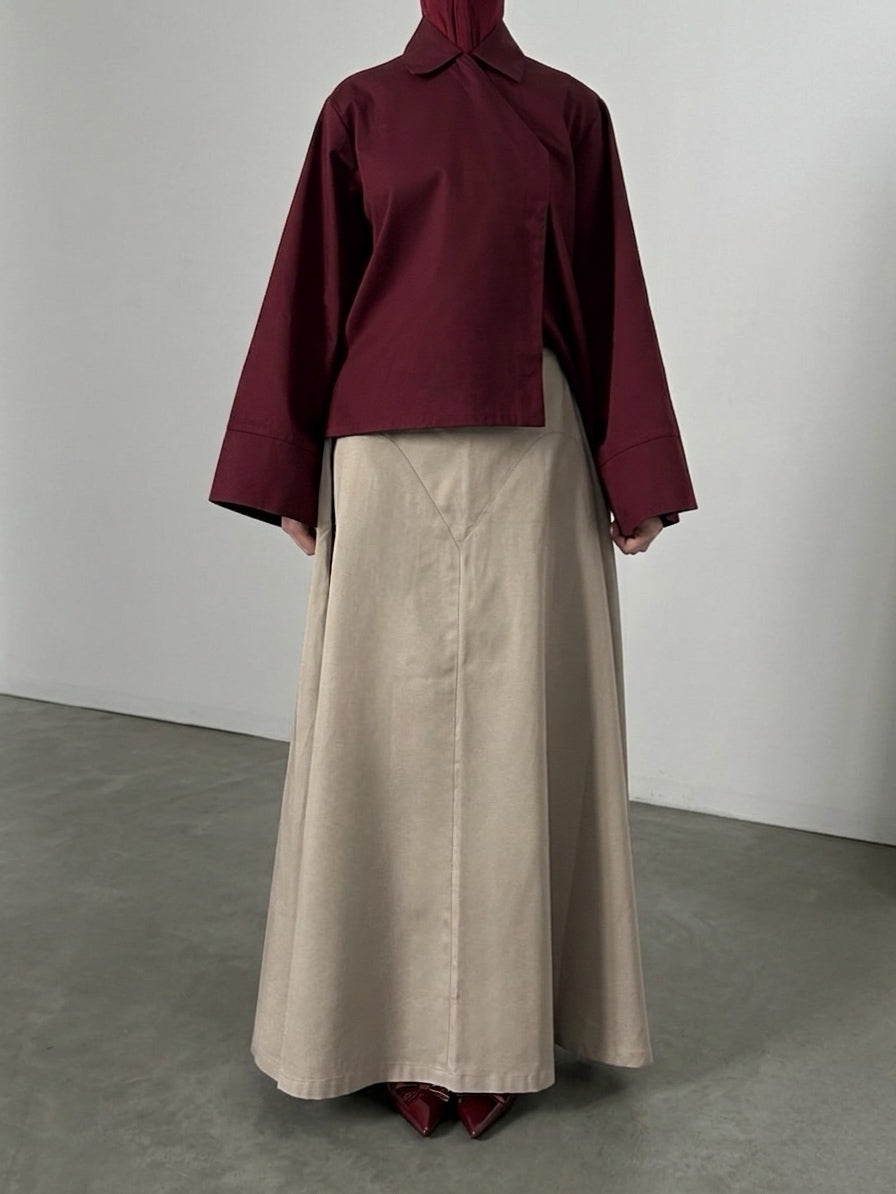 Chemise asymétrique - Bordeaux