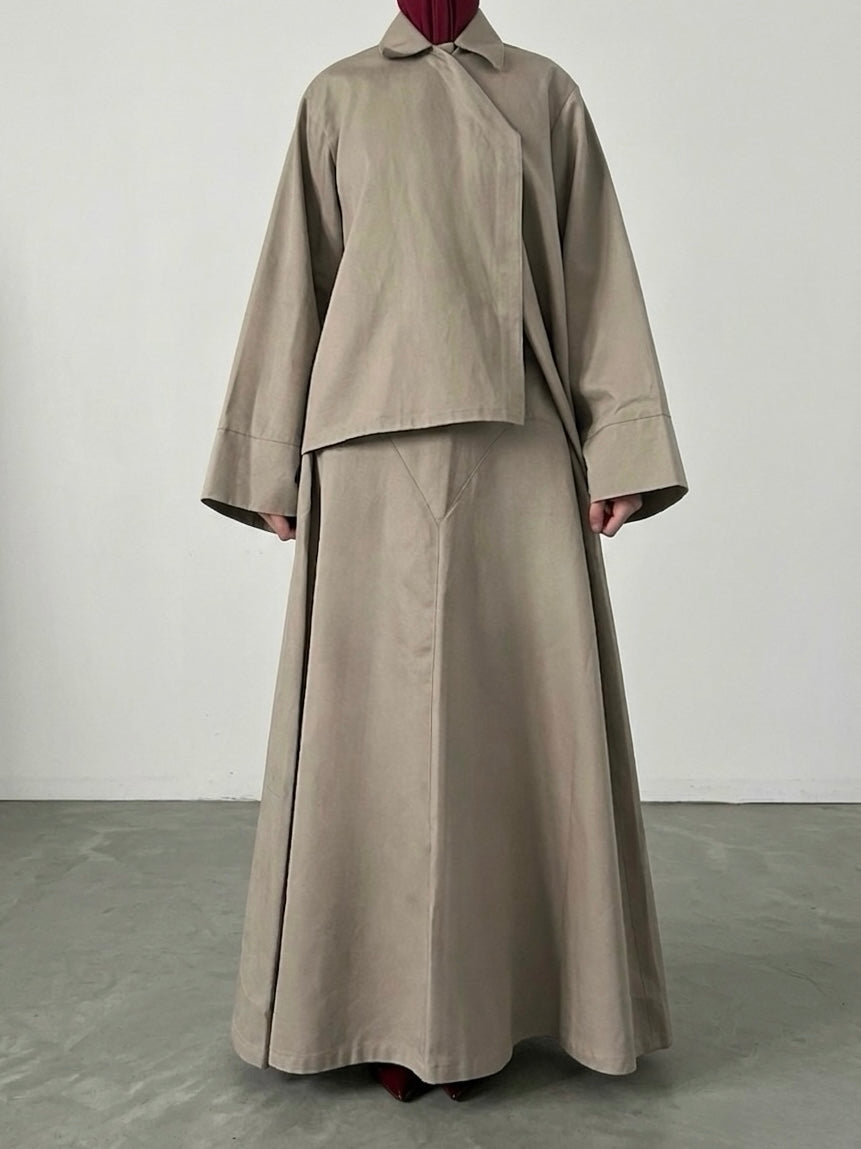 Chemise asymétrique - Taupe