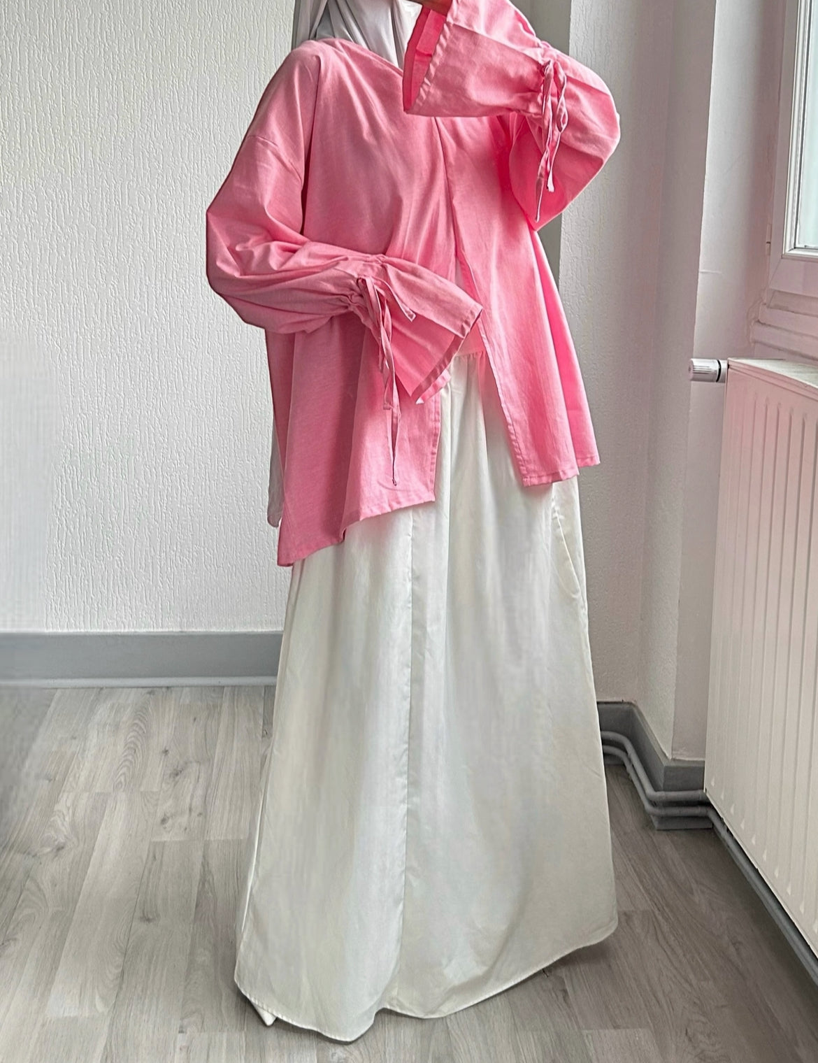 Blouse à fente - Rose