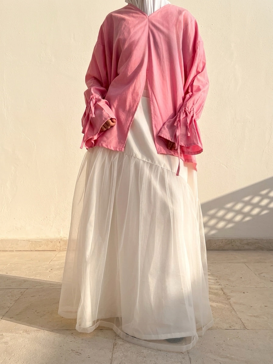 Blouse à fente - Rose