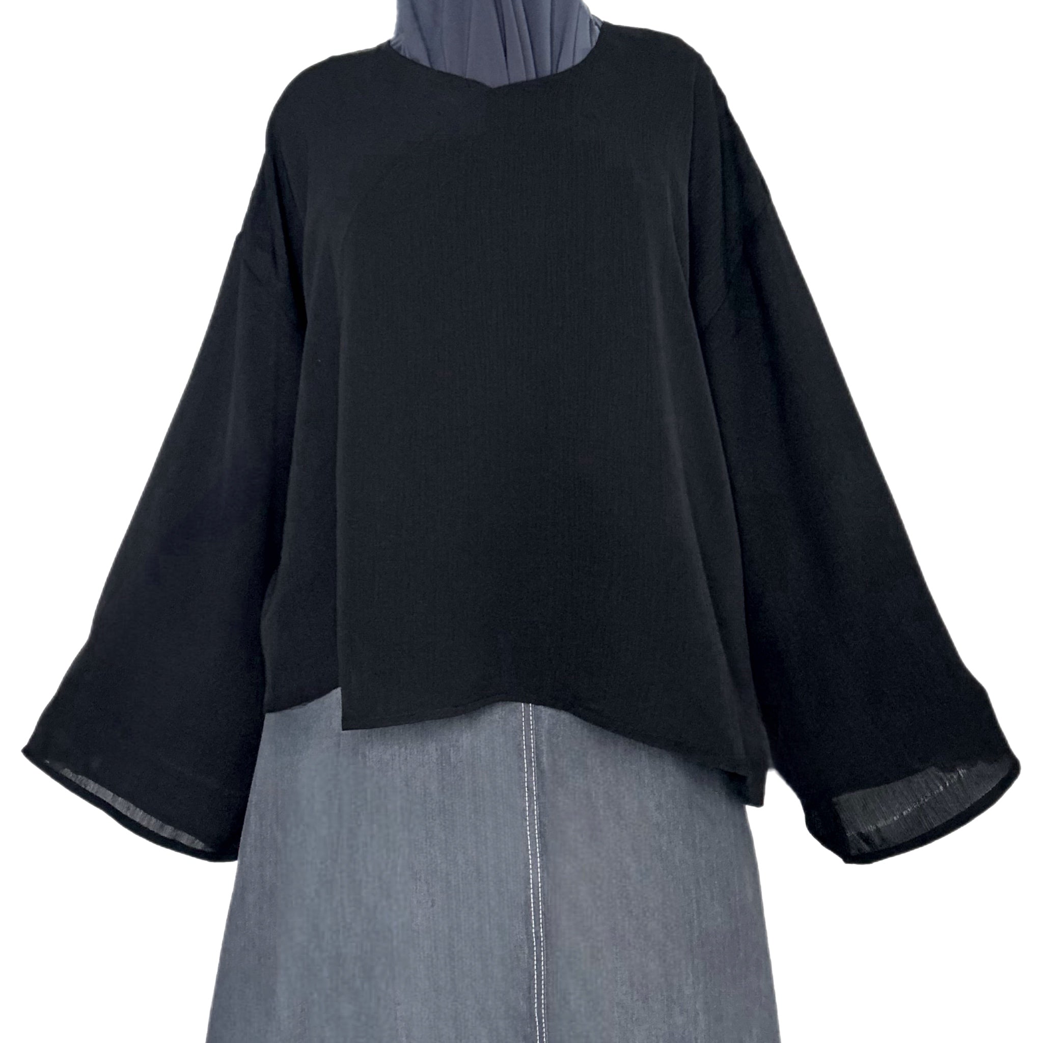 Haut léger asymétrique - Noir