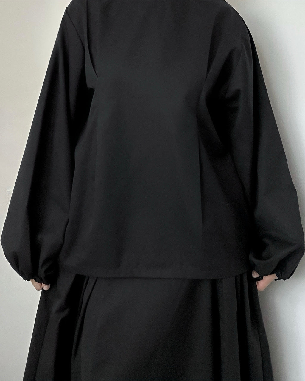 Haut bouffant en coton - Noir
