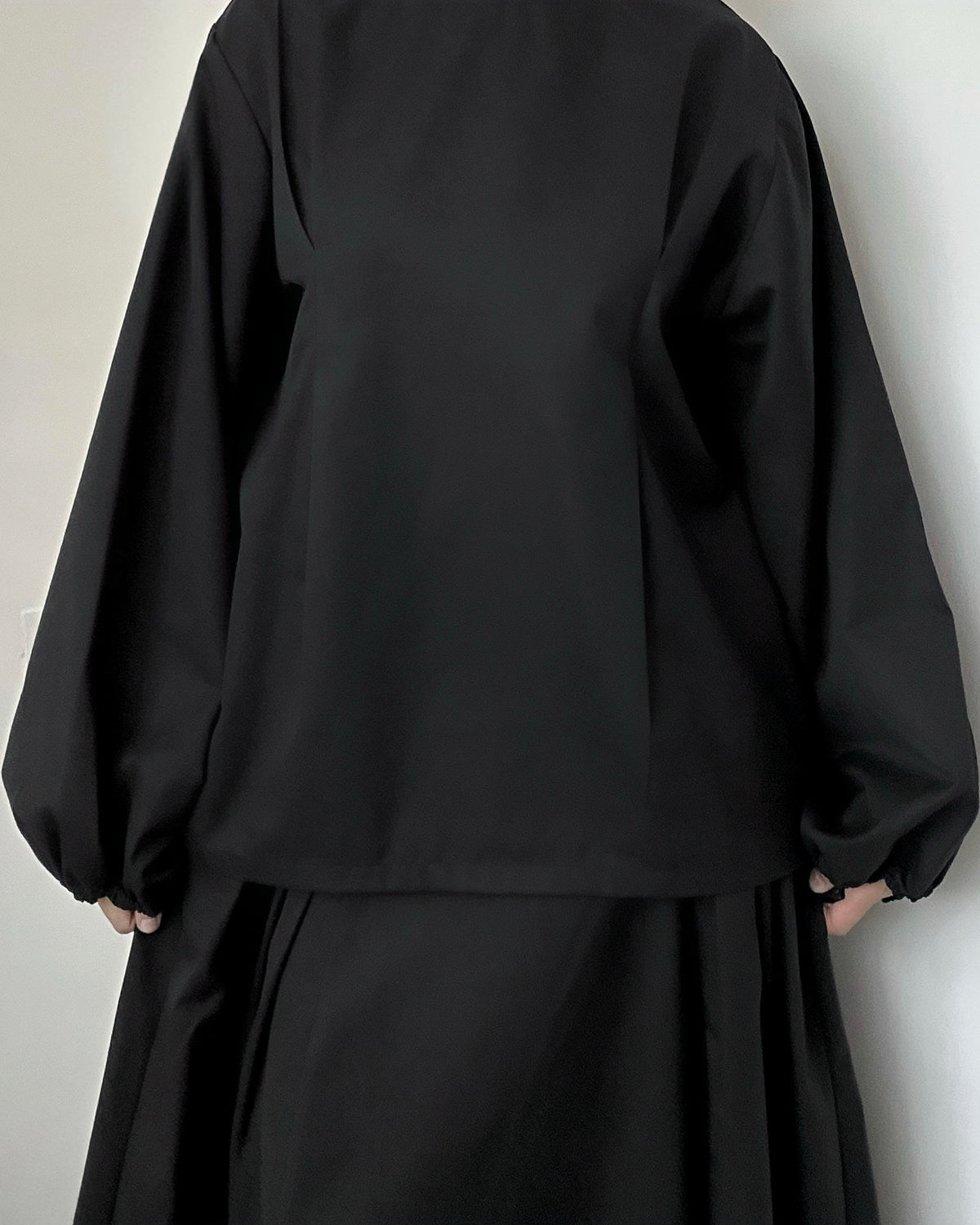 Haut bouffant en coton - Noir