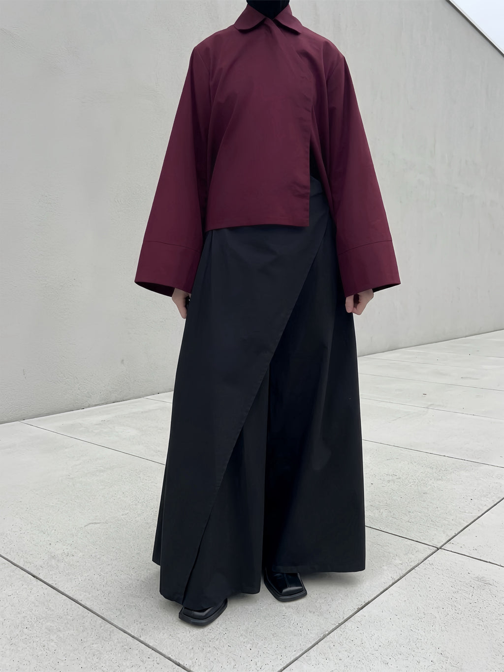 Chemise asymétrique - Bordeaux