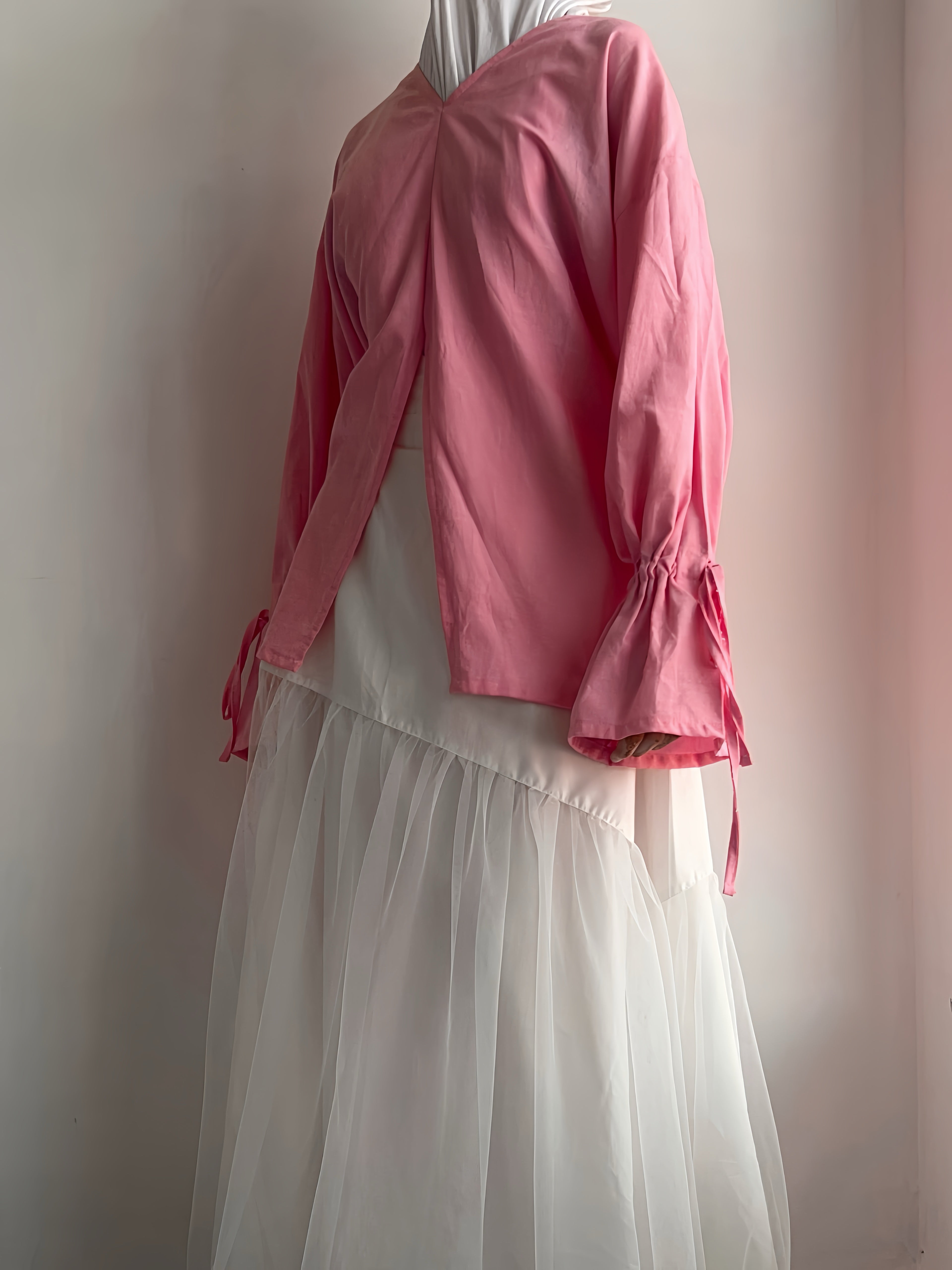 Blouse à fente - Rose