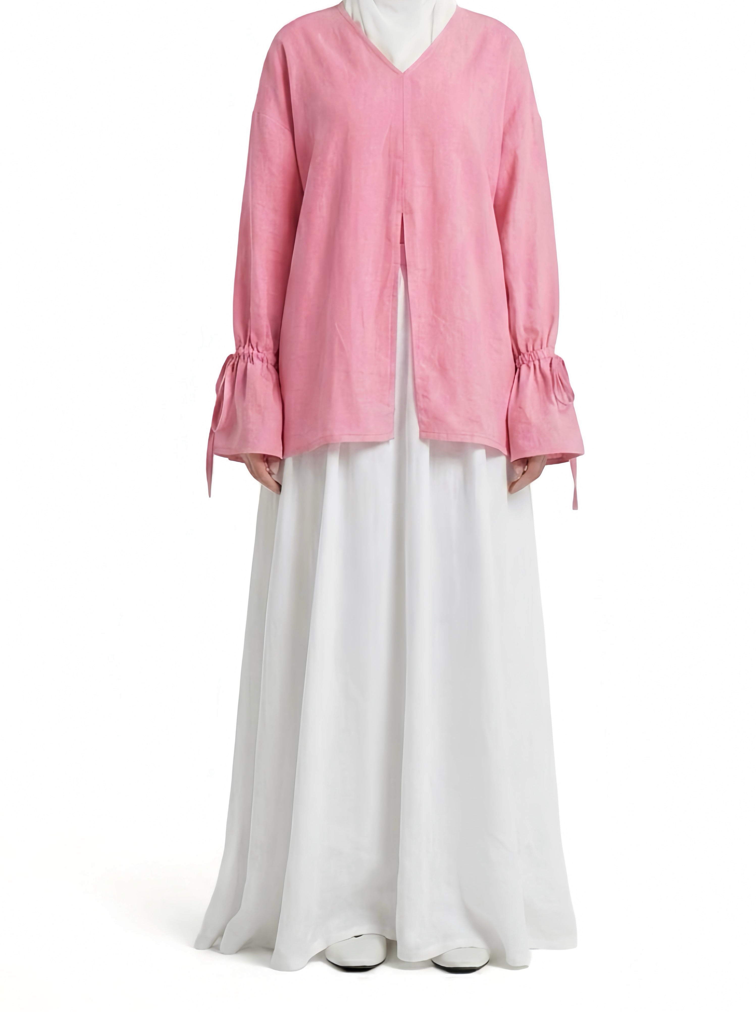 Blouse à fente - Rose