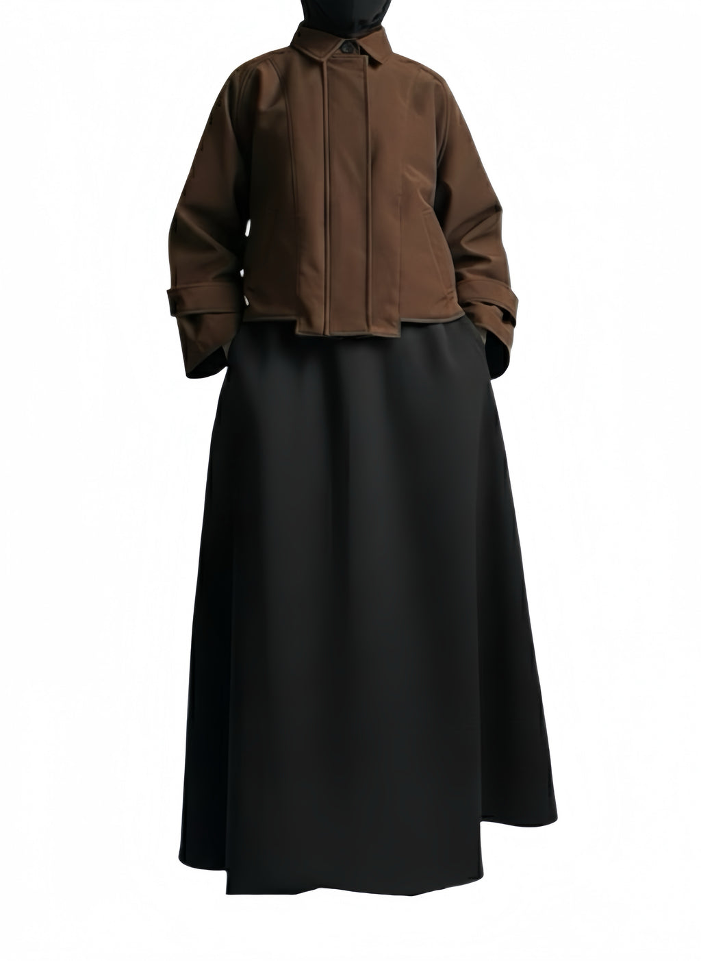 PRÉ-CO : Veste déperlante à col chemise - Marron