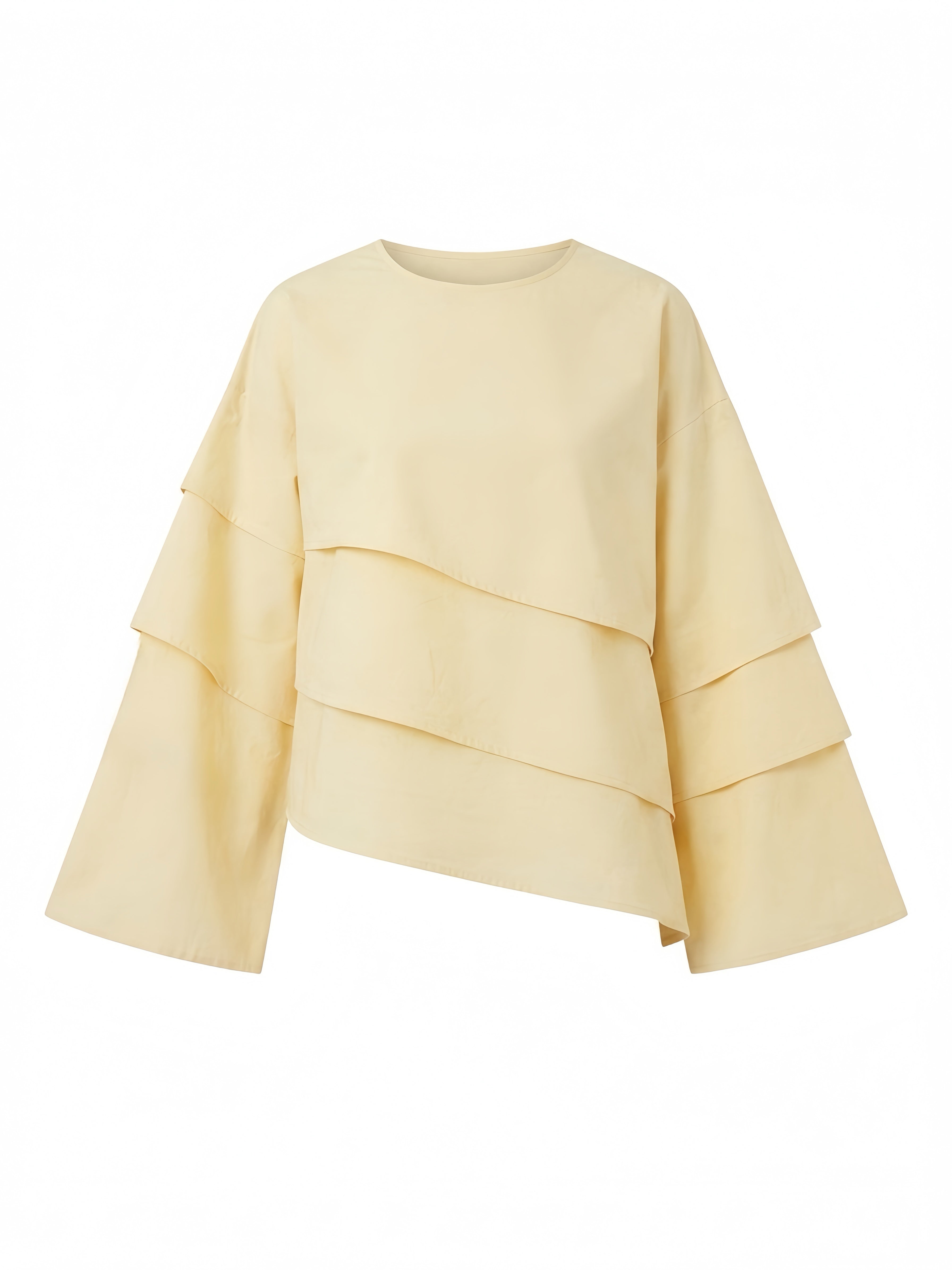 Top à volants - Jaune pastel