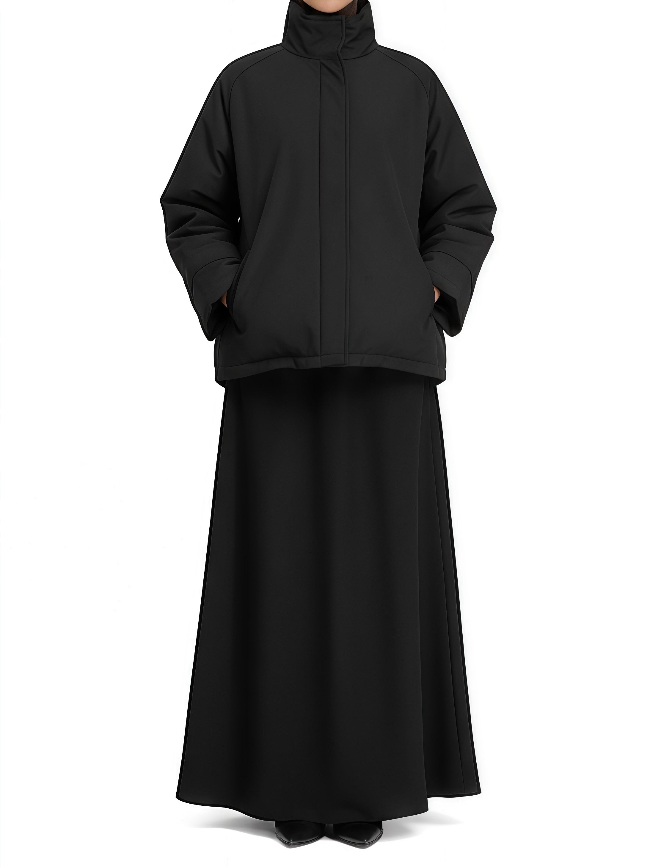 Veste déperlante à col montant - Noir