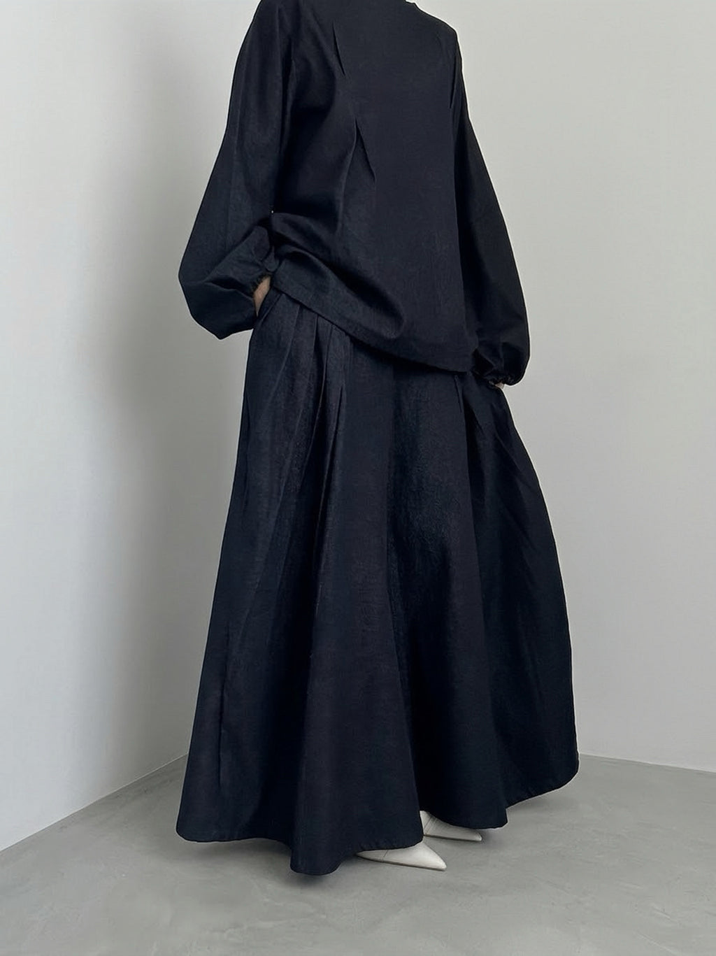 Jupe bouffante en denim - Bleu